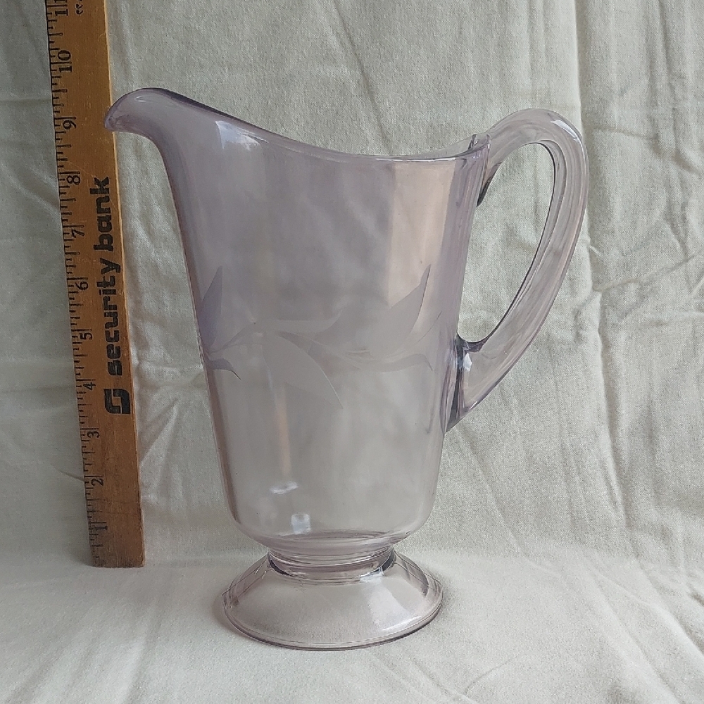 Elegant Purple Glass Pitcher